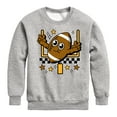 thumbnail image 1 of Instant Message - Football And Goalpost - Toddler & Youth Crewneck Fleece Sweatshirt, 1 of 6