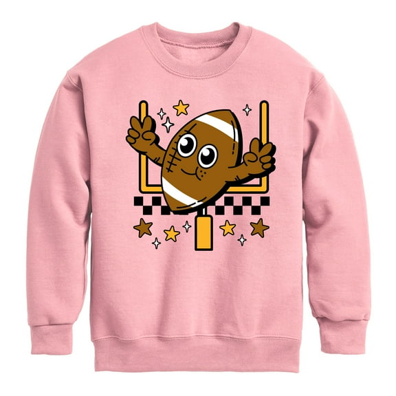 Instant Message - Football And Goalpost - Toddler & Youth Crewneck Fleece Sweatshirt