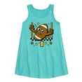 thumbnail image 1 of Instant Message - Football And Goalpost - Toddler & Youth Girls A-line Dress, 1 of 5