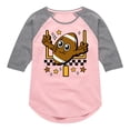 thumbnail image 1 of Instant Message - Football And Goalpost - Toddler & Youth Girls Raglan Graphic T-Shirt, 1 of 5
