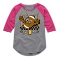 thumbnail image 1 of Instant Message - Football And Goalpost - Toddler & Youth Girls Raglan Graphic T-Shirt, 1 of 5