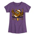 thumbnail image 1 of Instant Message - Football And Goalpost - Toddler & Youth Girls Short Sleeve Graphic T-Shirt, 1 of 6