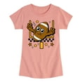 thumbnail image 1 of Instant Message - Football And Goalpost - Toddler & Youth Girls Short Sleeve Graphic T-Shirt, 1 of 6