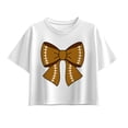 thumbnail image 1 of Instant Message - Football Bow Short Sleeve Boxy Graphic T-Shirt, 1 of 5