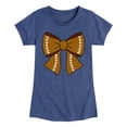thumbnail image 1 of Instant Message - Football Bow Fitted Short Sleeve Graphic T-Shirt, 1 of 5