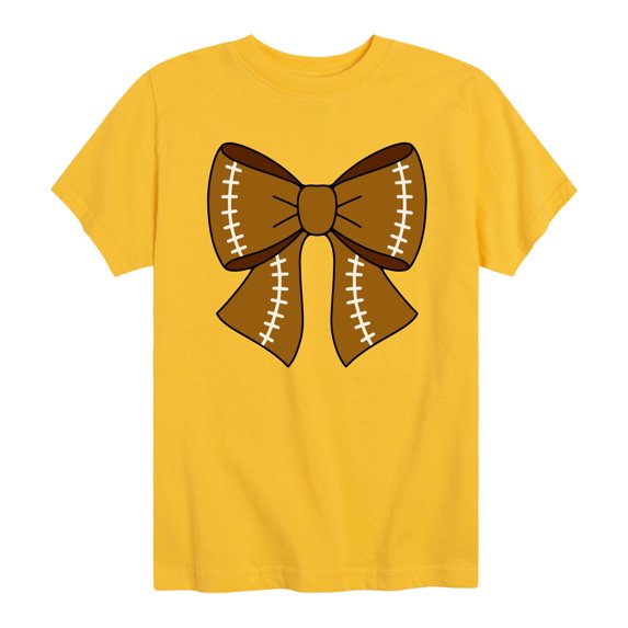 Instant Message - Football Bow Short Sleeve Graphic T-Shirt