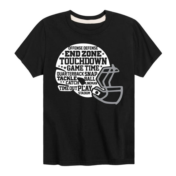 Instant Message - Football Helmet Phrases - Toddler & Youth Short Sleeve Graphic T-Shirt