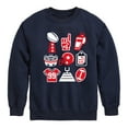 thumbnail image 1 of Instant Message - Football Icons - Toddler & Youth Crewneck Fleece Sweatshirt, 1 of 6
