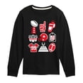 thumbnail image 1 of Instant Message - Football Icons - Toddler & Youth Long Sleeve Graphic T-Shirt, 1 of 6