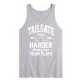 thumbnail image 1 of Instant Message - Football - Tailgate Harder Than They Play - Men's Jersey Tank Top, 1 of 4