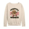 thumbnail image 1 of Instant Message - Football Vibes - Women's Lightweight French Terry Long Sleeve Shirt, 1 of 6