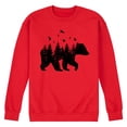 thumbnail image 1 of Instant Message - Forest Bear Silhouette - Men's Crew Neck Fleece Pullover, 1 of 5