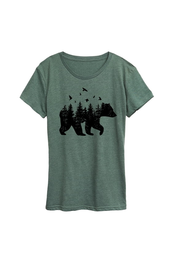 - Forest Bear Silhouette - Women's Short Sleeve Graphic T-Shirt