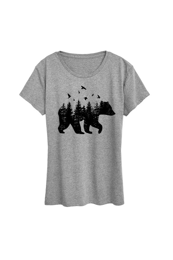 - Forest Bear Silhouette - Women's Short Sleeve Graphic T-Shirt