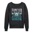 thumbnail image 1 of Instant Message - Forever Coastal Lightweight French Terry Wide Neck Long Sleeve Graphic Shirt, 1 of 6