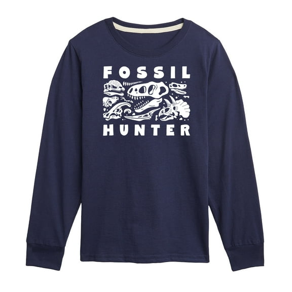Instant Message - Fossil Hunter - Toddler & Youth Long Sleeve Graphic T-Shirt