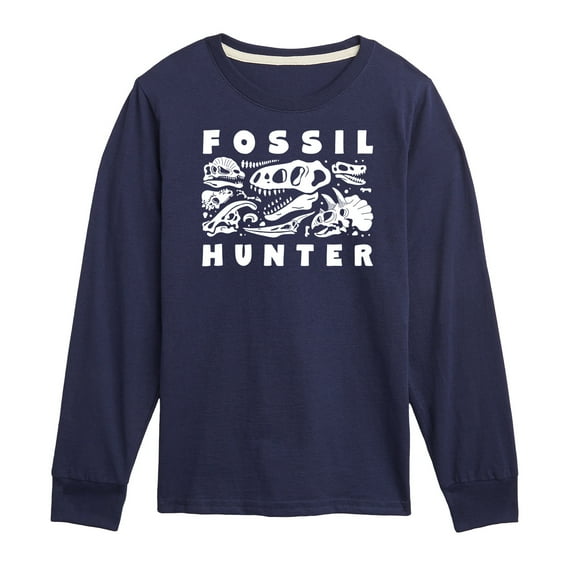 Instant Message - Fossil Hunter - Toddler & Youth Long Sleeve Graphic T-Shirt