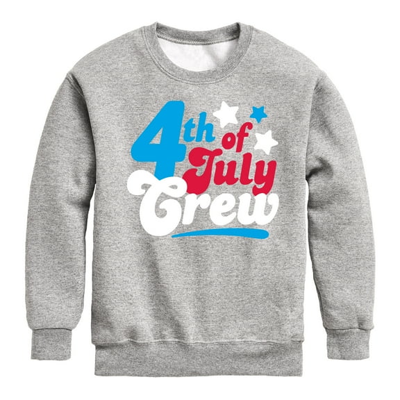 Instant Message - Fourth Of July Crew Retro Script - Toddler & Youth Crewneck Fleece Sweatshirt