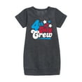 thumbnail image 1 of Instant Message - Fourth Of July Crew Retro Script - Toddler & Youth Girls Fleece Dress, 1 of 1