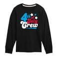 thumbnail image 1 of Instant Message - Fourth Of July Crew Retro Script - Toddler & Youth Long Sleeve Graphic T-Shirt, 1 of 6