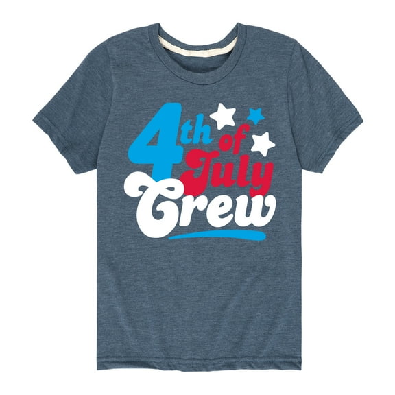 Instant Message - Fourth Of July Crew Retro Script - Toddler & Youth Short Sleeve Graphic T-Shirt