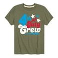 thumbnail image 1 of Instant Message - Fourth Of July Crew Retro Script - Toddler & Youth Short Sleeve Graphic T-Shirt, 1 of 6