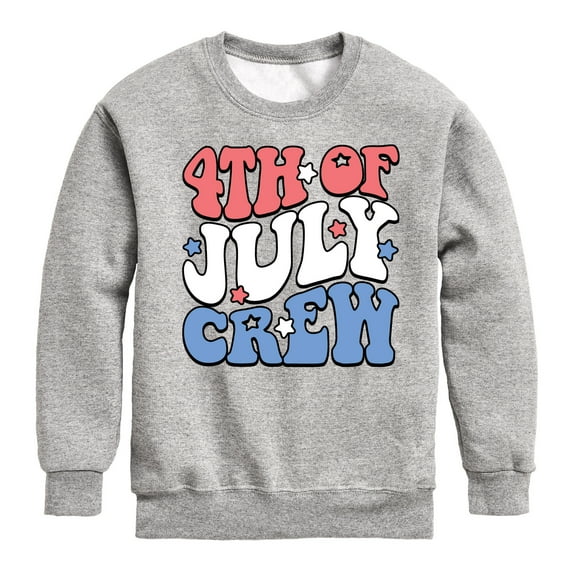 Instant Message - Fourth Of July Crew - Toddler & Youth Crewneck Fleece Sweatshirt