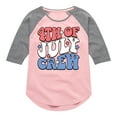 thumbnail image 1 of Instant Message - Fourth Of July Crew - Toddler & Youth Girls Raglan Graphic T-Shirt, 1 of 5