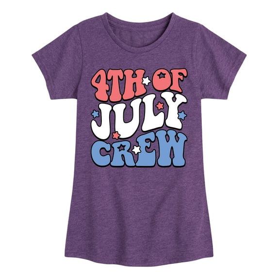 Instant Message - Fourth Of July Crew - Toddler & Youth Girls Short Sleeve Graphic T-Shirt