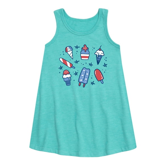 Instant Message - Fourth Of July Desserts - Toddler & Youth Girls A-line Dress