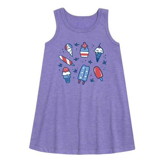 Instant Message - Fourth Of July Desserts - Toddler & Youth Girls A-line Dress