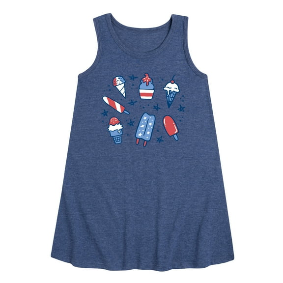 Instant Message - Fourth Of July Desserts - Toddler & Youth Girls A-line Dress