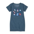 thumbnail image 1 of Instant Message - Fourth Of July Desserts - Toddler & Youth Girls Fleece Dress, 1 of 6