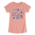 thumbnail image 1 of Instant Message - Fourth Of July Desserts - Toddler & Youth Girls Short Sleeve Graphic T-Shirt, 1 of 6