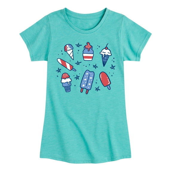 Instant Message - Fourth Of July Desserts - Toddler & Youth Girls Short Sleeve Graphic T-Shirt