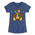 thumbnail image 1 of Instant Message - Fourth of July - Cool Teddy America Shades & USA - Toddler & Youth Girls Short Sleeve T-Shirt, 1 of 5