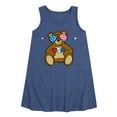 thumbnail image 1 of Instant Message - Fourth of July - Cool Teddy with America Shades & USA - Toddler & Youth Girls A-line Dress, 1 of 5