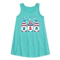 thumbnail image 1 of Instant Message - Fourth of July - USA Gnomes Celebrate - Toddler & Youth Girls A-line Dress, 1 of 4