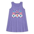 thumbnail image 1 of Instant Message - Fourth of July - USA Gnomes Celebrate - Toddler & Youth Girls A-line Dress, 1 of 1