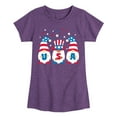 thumbnail image 1 of Instant Message - Fourth of July - USA Gnomes Celebrate - Toddler & Youth Girls Short Sleeve Graphic T-Shirt, 1 of 5