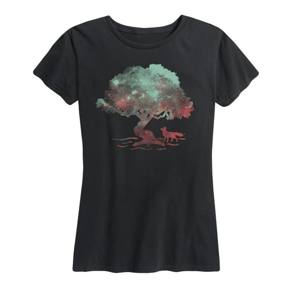 Instant Message - Fox And Tree - Women's Short Sleeve Graphic T-Shirt