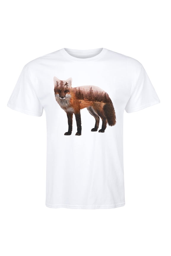 - Fox Forest Fill- - Men's Short Sleeve Graphic T-Shirt
