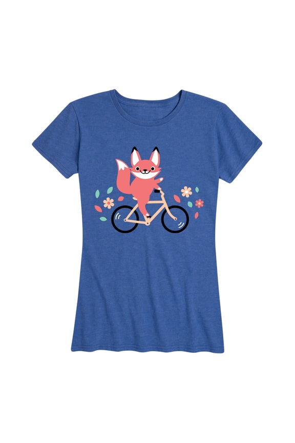 - Fox On Bike Spring - Women's Short Sleeve Graphic T-Shirt