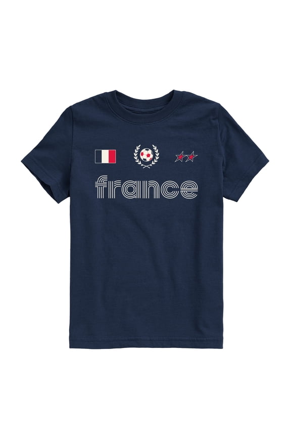 - France Soccer Jersey - Youth Boys Short Sleeve Graphic T-Shirt