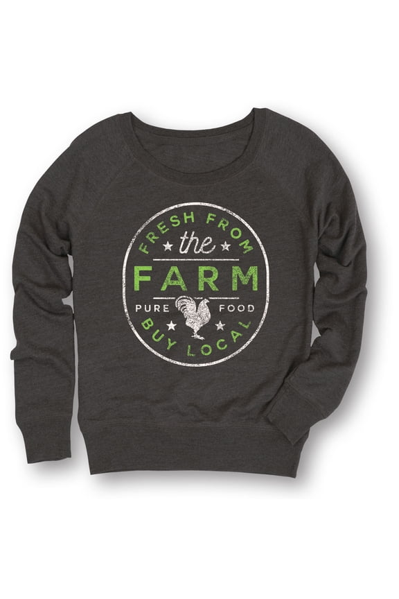 - Fresh From The Farm Buy Local Ladies Lightweight French Terry Long Sleeve Shirt