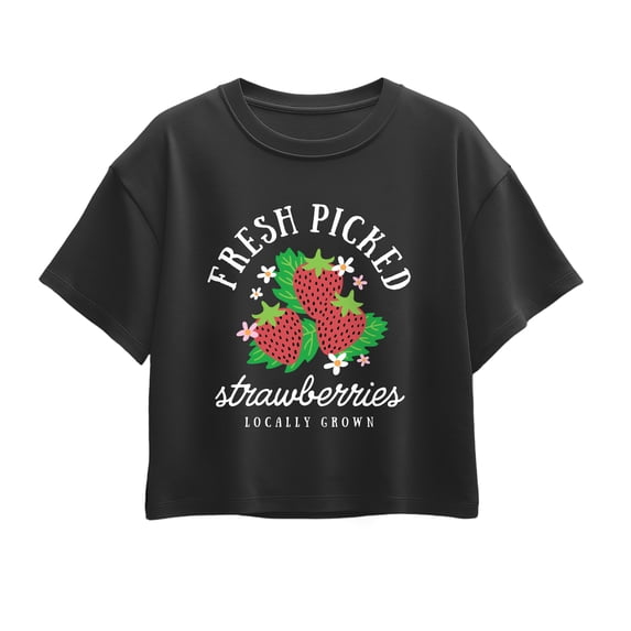 Instant Message - Fresh Picked Strawberries - Youth Girls Boxy T-Shirt