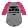 thumbnail image 1 of Instant Message - Friends Forever And Ever  - Girls Shirt Tail Raglan, 1 of 5