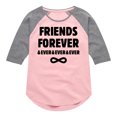 thumbnail image 1 of Instant Message - Friends Forever And Ever  - Girls Shirt Tail Raglan, 1 of 6