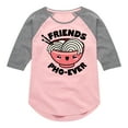 thumbnail image 1 of Instant Message - Friends Pho Ever 1 - Girls Shirt Tail Raglan, 1 of 6