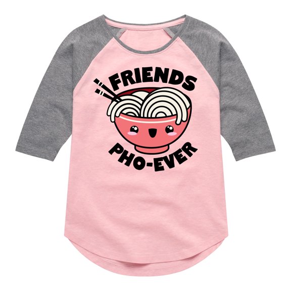 Instant Message - Friends Pho Ever 1 - Girls Shirt Tail Raglan